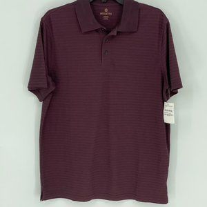Broletto Burgundy Striped Polo Rugby Shirt